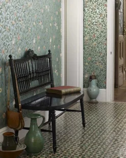 Sanderson Design Group Brands Ltd Mönstrade Tapeter|Blommiga Tapeter|William Morris & Co. Tapet - Bird & Pomegranate Turquoise/Coral