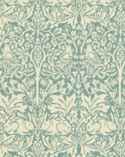 Sanderson Design Group Brands Ltd Mönstrade Tapeter|Blommiga Tapeter|William Morris & Co. Tapet - Brer Rabbit Slate/Vellum