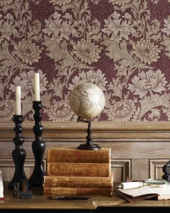Sanderson Design Group Brands Ltd Mönstrade Tapeter|Blommiga Tapeter|William Morris & Co. Tapet - Chrysanthemum Ivory/Canvas