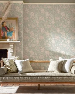 Sanderson Design Group Brands Ltd Mönstrade Tapeter|Blommiga Tapeter|William Morris & Co. Tapet - Double Bough teal rose