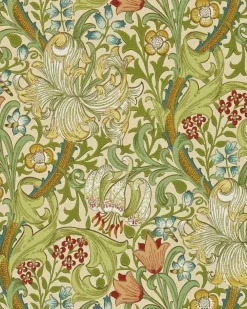Sanderson Design Group Brands Ltd Mönstrade Tapeter|Blommiga Tapeter|William Morris & Co. Tapet - Golden Lily Pale Biscuit