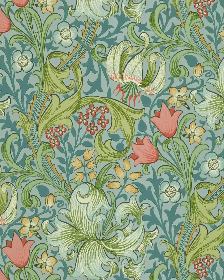Sanderson Design Group Brands Ltd Mönstrade Tapeter|Blommiga Tapeter|William Morris & Co. Tapet - Golden Lily Mineral