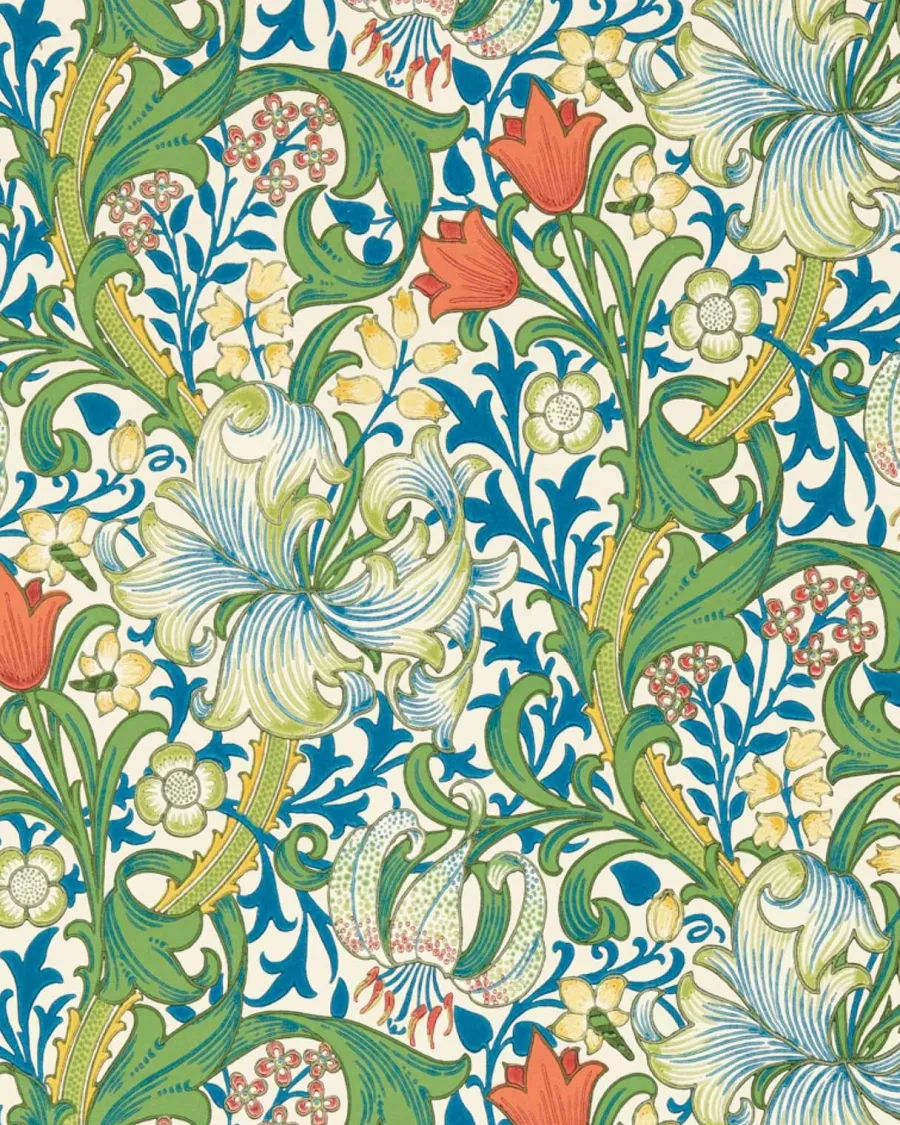 Sanderson Design Group Brands Ltd Mönstrade Tapeter|Blommiga Tapeter|William Morris & Co. Tapet - Golden Lily Twister