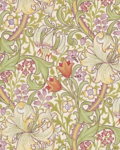 Sanderson Design Group Brands Ltd Mönstrade Tapeter|Blommiga Tapeter|William Morris & Co. Tapet - Golden Lily Olive/Russet