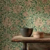 Sanderson Design Group Brands Ltd Mönstrade Tapeter|Blommiga Tapeter|William Morris & Co. Tapet - Honeysuckle Green/Coral/Pink