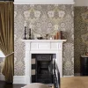 Sanderson Design Group Brands Ltd Mönstrade Tapeter|Blommiga Tapeter|William Morris & Co. Tapet - Honeysuckle & Tulip Charcoal/Gold