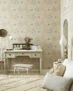 Sanderson Design Group Brands Ltd Mönstrade Tapeter|Blommiga Tapeter|William Morris & Co. Tapet - Larkspur Slate/Russet