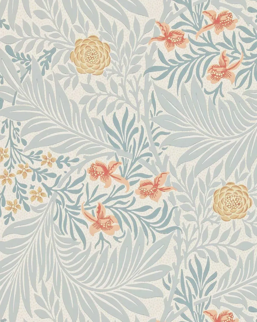 Sanderson Design Group Brands Ltd Mönstrade Tapeter|Blommiga Tapeter|William Morris & Co. Tapet - Larkspur Slate/Russet