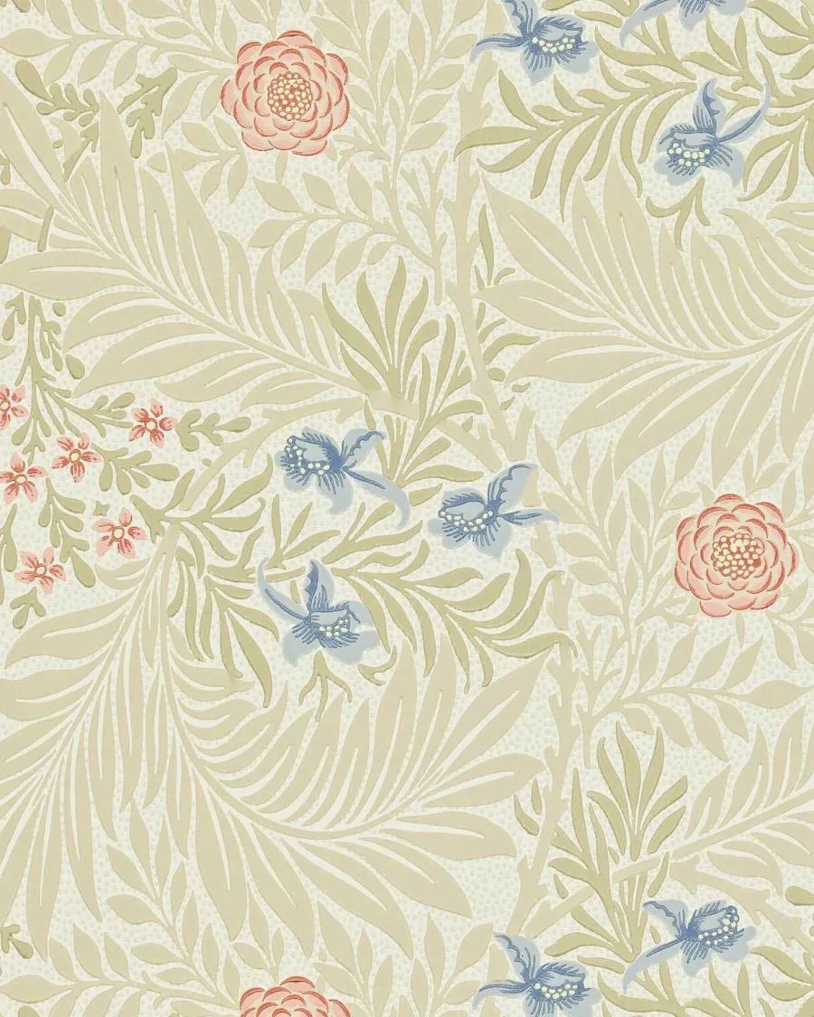 Sanderson Design Group Brands Ltd Mönstrade Tapeter|Blommiga Tapeter|William Morris & Co. Tapet - Larkspur Manilla/Old Rose