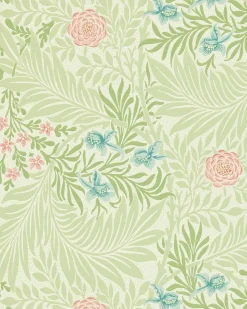 Sanderson Design Group Brands Ltd Mönstrade Tapeter|Blommiga Tapeter|William Morris & Co. Tapet - Larkspur Green/Coral