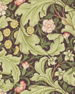 Sanderson Design Group Brands Ltd Mönstrade Tapeter|Blommiga Tapeter|William Morris & Co. Tapet - Leicester chocolate/olive