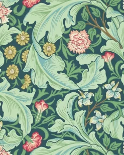 Sanderson Design Group Brands Ltd Mönstrade Tapeter|Blommiga Tapeter|William Morris & Co. Tapet - Leicester woad/sage