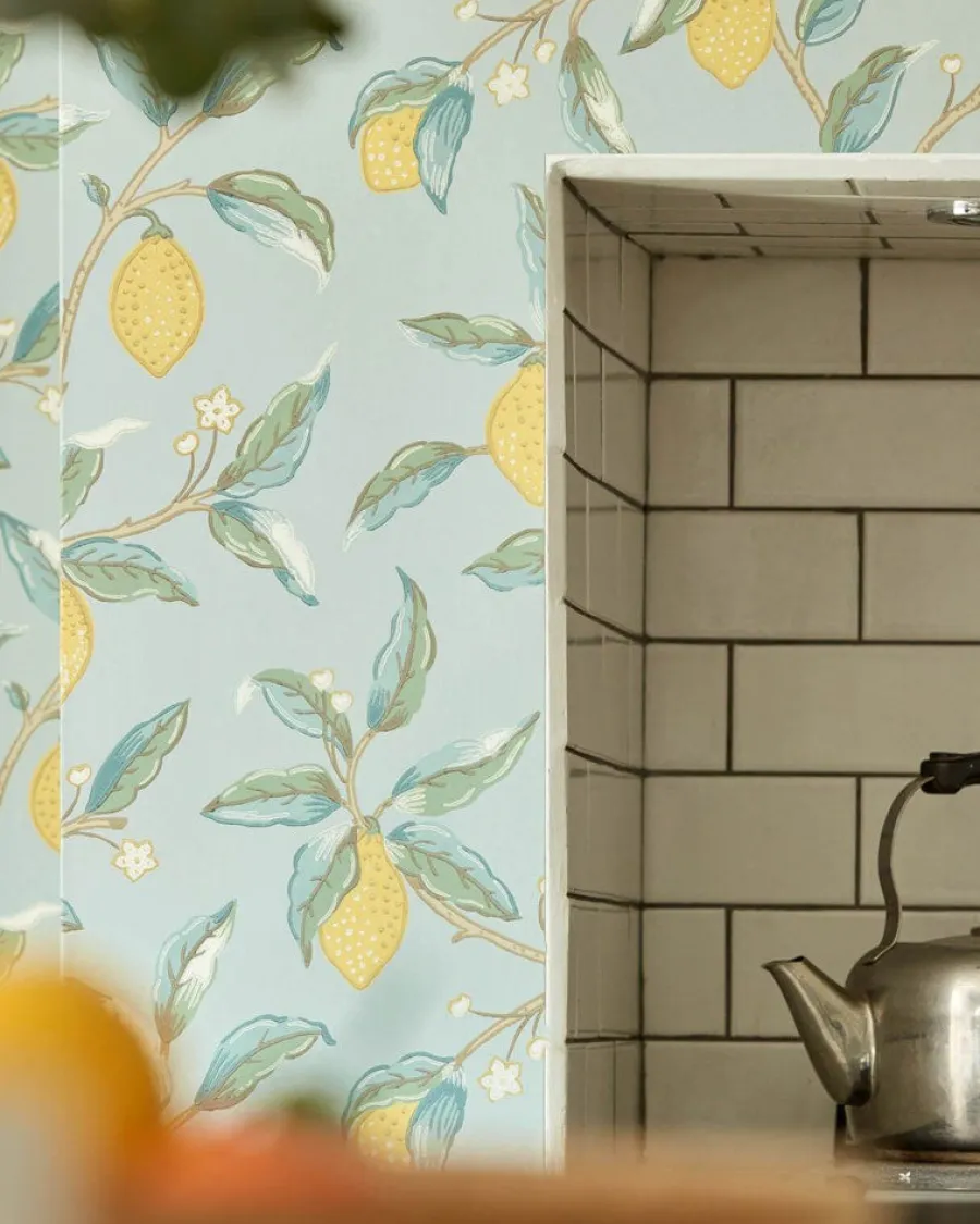 Sanderson Design Group Brands Ltd Mönstrade Tapeter|Blommiga Tapeter|William Morris & Co. Tapet - Lemontree sage