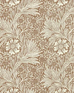 Sanderson Design Group Brands Ltd Mönstrade Tapeter|Blommiga Tapeter|William Morris & Co. Tapet - Marigold Chocolate/Cream