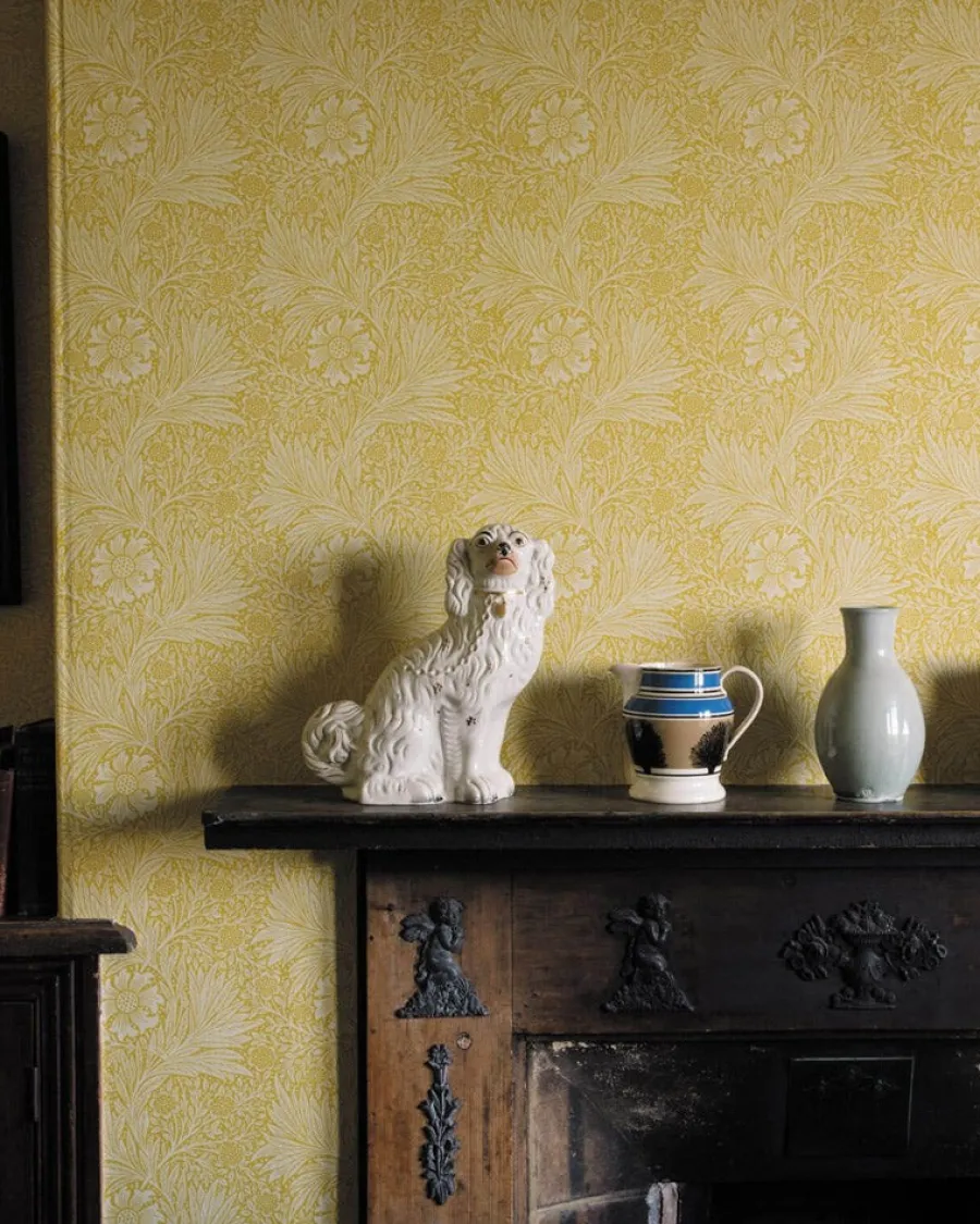 Sanderson Design Group Brands Ltd Mönstrade Tapeter|Blommiga Tapeter|William Morris & Co. Tapet - Marigold Orange