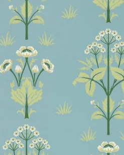 Sanderson Design Group Brands Ltd Mönstrade Tapeter|Blommiga Tapeter|William Morris & Co. Tapet - Meadow Sweet Mineral Blue