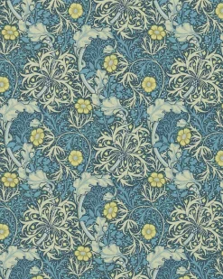 Sanderson Design Group Brands Ltd Mönstrade Tapeter|Blommiga Tapeter|William Morris & Co. Tapet - Morris Seaweed Ink/Woad