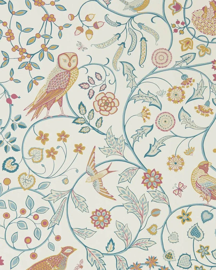 Sanderson Design Group Brands Ltd Mönstrade Tapeter|Blommiga Tapeter|William Morris & Co. Tapet - Newill indigo saffron