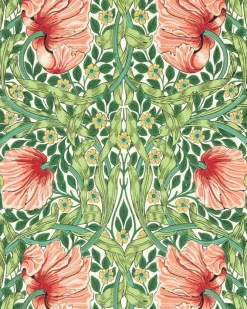 Sanderson Design Group Brands Ltd Mönstrade Tapeter|Blommiga Tapeter|William Morris & Co. Tapet - Pimpernel Shamrock/Watermelon