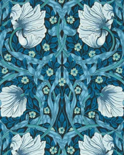 Sanderson Design Group Brands Ltd Mönstrade Tapeter|Blommiga Tapeter|William Morris & Co. Tapet - Pimpernel Midnight/Opal