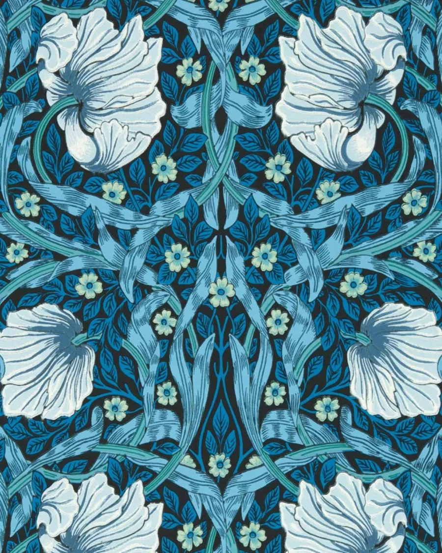 Sanderson Design Group Brands Ltd Mönstrade Tapeter|Blommiga Tapeter|William Morris & Co. Tapet - Pimpernel Midnight/Opal
