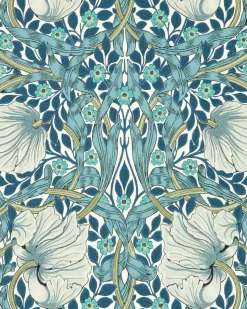 Sanderson Design Group Brands Ltd Mönstrade Tapeter|Blommiga Tapeter|William Morris & Co. Tapet - Pimpernel Cobalt/Mineral