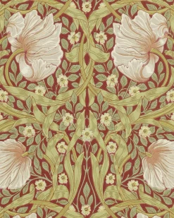 Sanderson Design Group Brands Ltd Mönstrade Tapeter|Blommiga Tapeter|William Morris & Co. Tapet - Pimpernel Brick/Olive