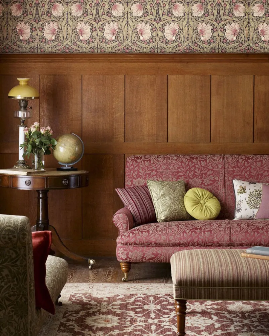Sanderson Design Group Brands Ltd Mönstrade Tapeter|Blommiga Tapeter|William Morris & Co. Tapet - Pimpernel Fig/Sisal