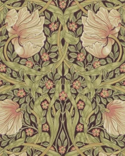 Sanderson Design Group Brands Ltd Mönstrade Tapeter|Blommiga Tapeter|William Morris & Co. Tapet - Pimpernel Bullrush/Russet