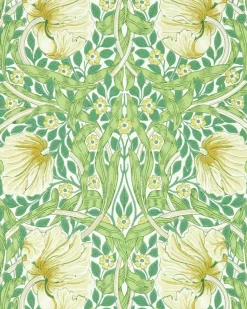 Sanderson Design Group Brands Ltd Mönstrade Tapeter|Blommiga Tapeter|William Morris & Co. Tapet - Pimpernel Weld/Leaf Green