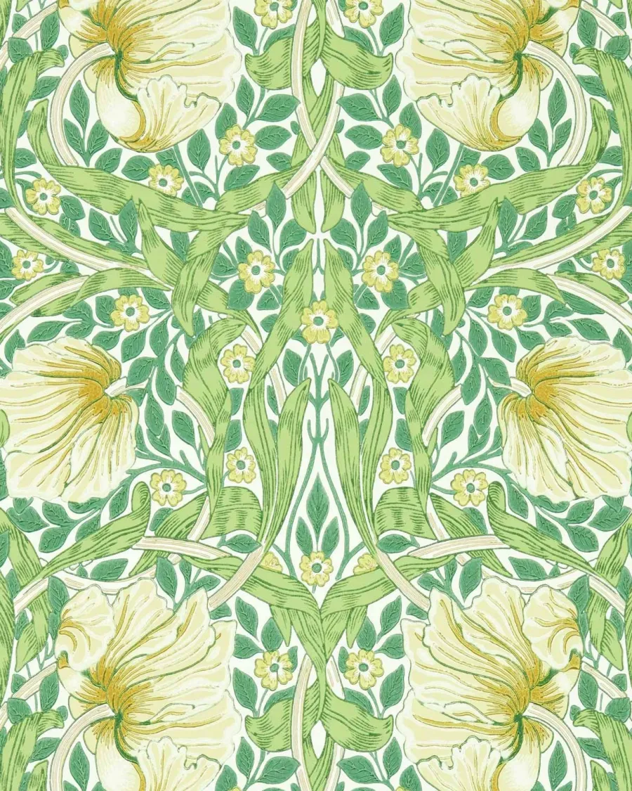 Sanderson Design Group Brands Ltd Mönstrade Tapeter|Blommiga Tapeter|William Morris & Co. Tapet - Pimpernel Weld/Leaf Green