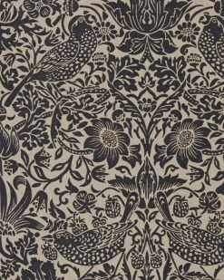 Sanderson Design Group Brands Ltd Mönstrade Tapeter|William Morris & Co - Tapeter|William Morris & Co. Tapet - Pure Strawberry Thief Gilver/Graphite