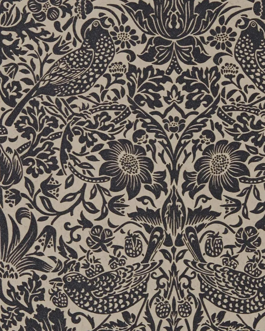 Sanderson Design Group Brands Ltd Mönstrade Tapeter|William Morris & Co - Tapeter|William Morris & Co. Tapet - Pure Strawberry Thief Gilver/Graphite