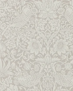 Sanderson Design Group Brands Ltd Mönstrade Tapeter|William Morris & Co - Tapeter|William Morris & Co. Tapet - Pure Strawberry Thief Silver/Stone